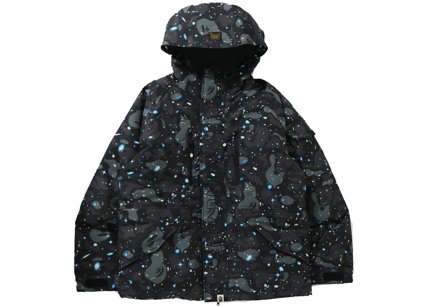BAPE Space Camo Military Loose Fit Hoodie Down Jacket Black