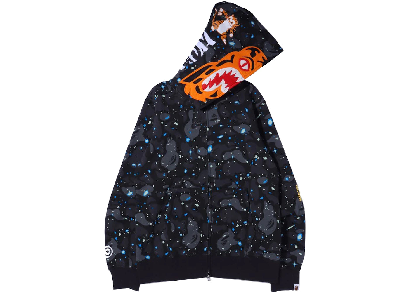 BAPE Space Camo Tiger Full Zip Hoodie Black