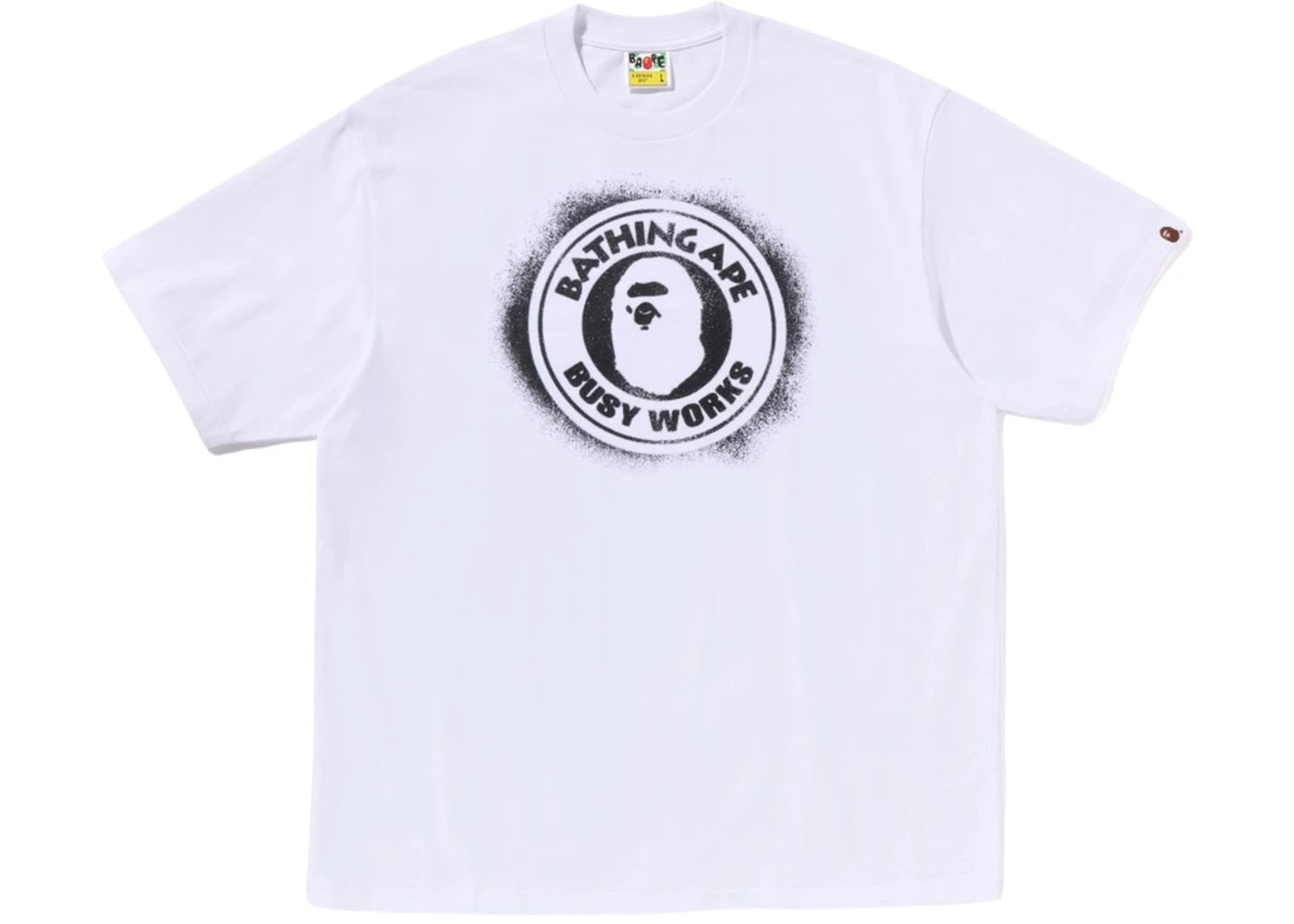BAPE Spray Print Busy Works Relaxed Fit Tee White