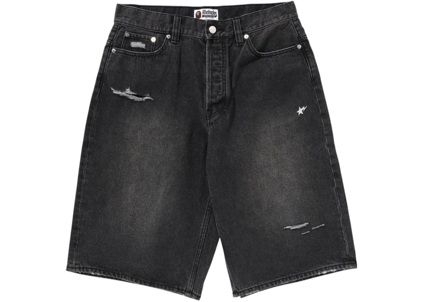 BAPE Sta Relaxed Fit Denim Shorts Black
