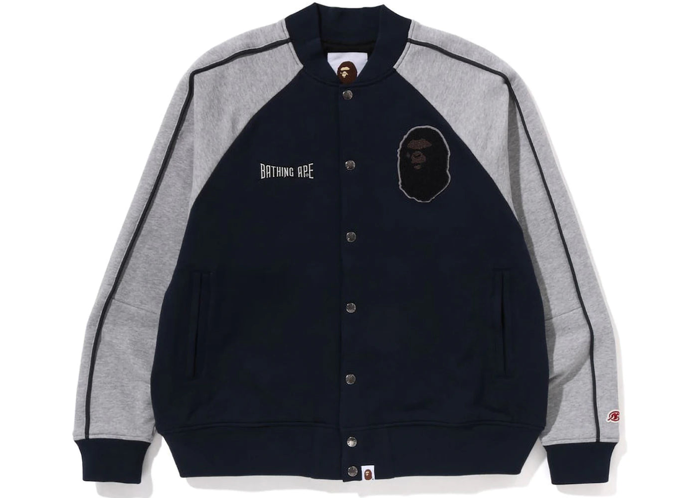 BAPE Sweat Varsity Jacket Navy