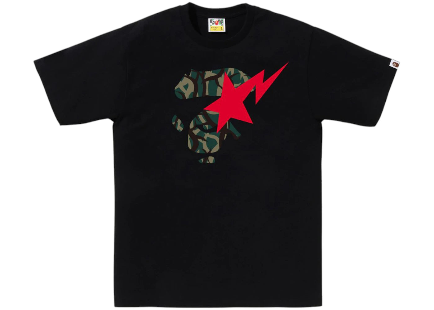 BAPE Trial Camo Ape Face Sta Tee Black/Green