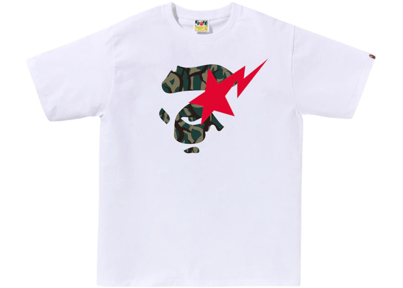 BAPE Trial Camo Ape Face Sta Tee White/Green