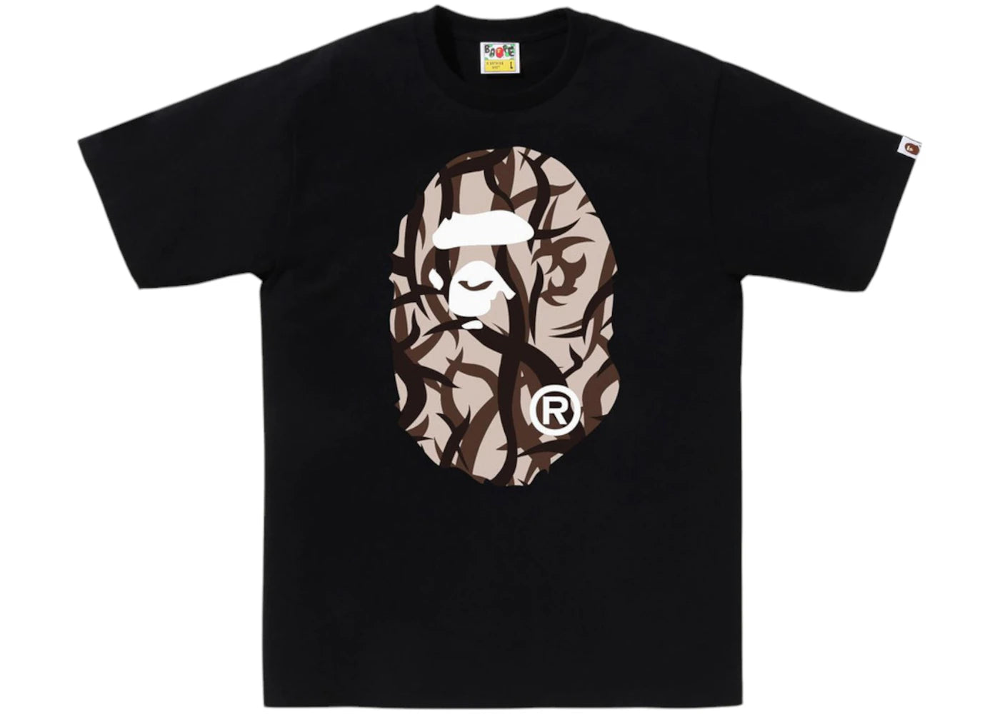 BAPE Trial Camo Big Ape Head Tee Black/Beige