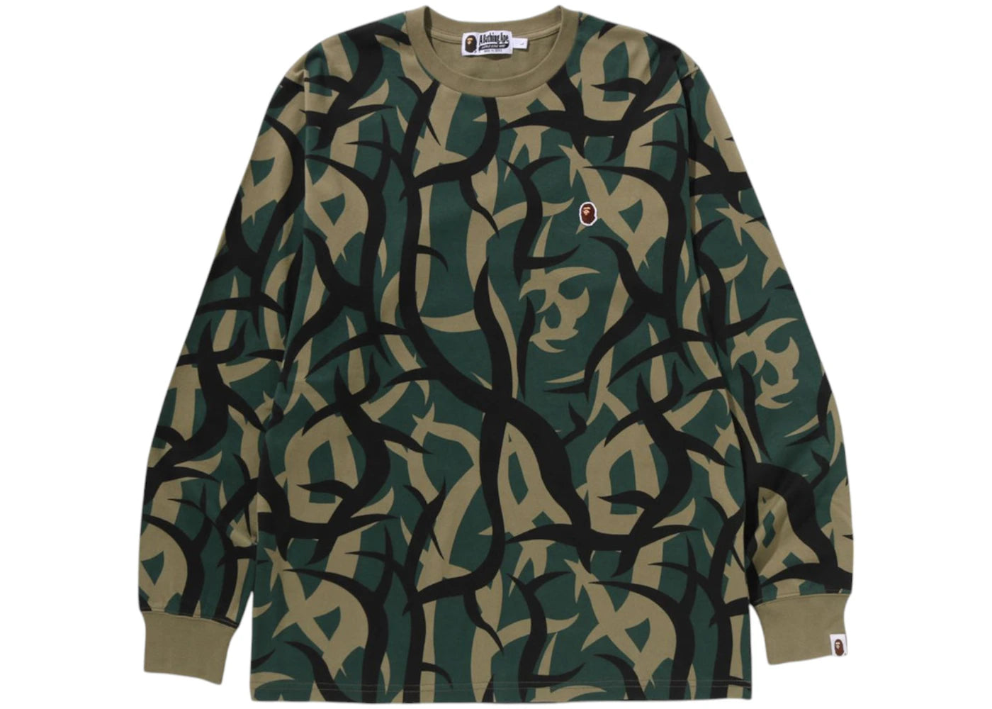 BAPE Trial Camo One Point L/S Tee Green