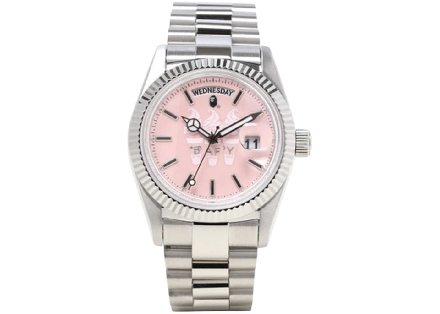 BAPE BAPY Type II BAPEX Watch Silver/Pink