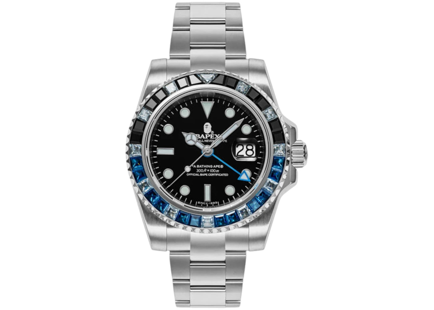 BAPE Type 2 Crystal Stone BAPEX Watch Black/Black