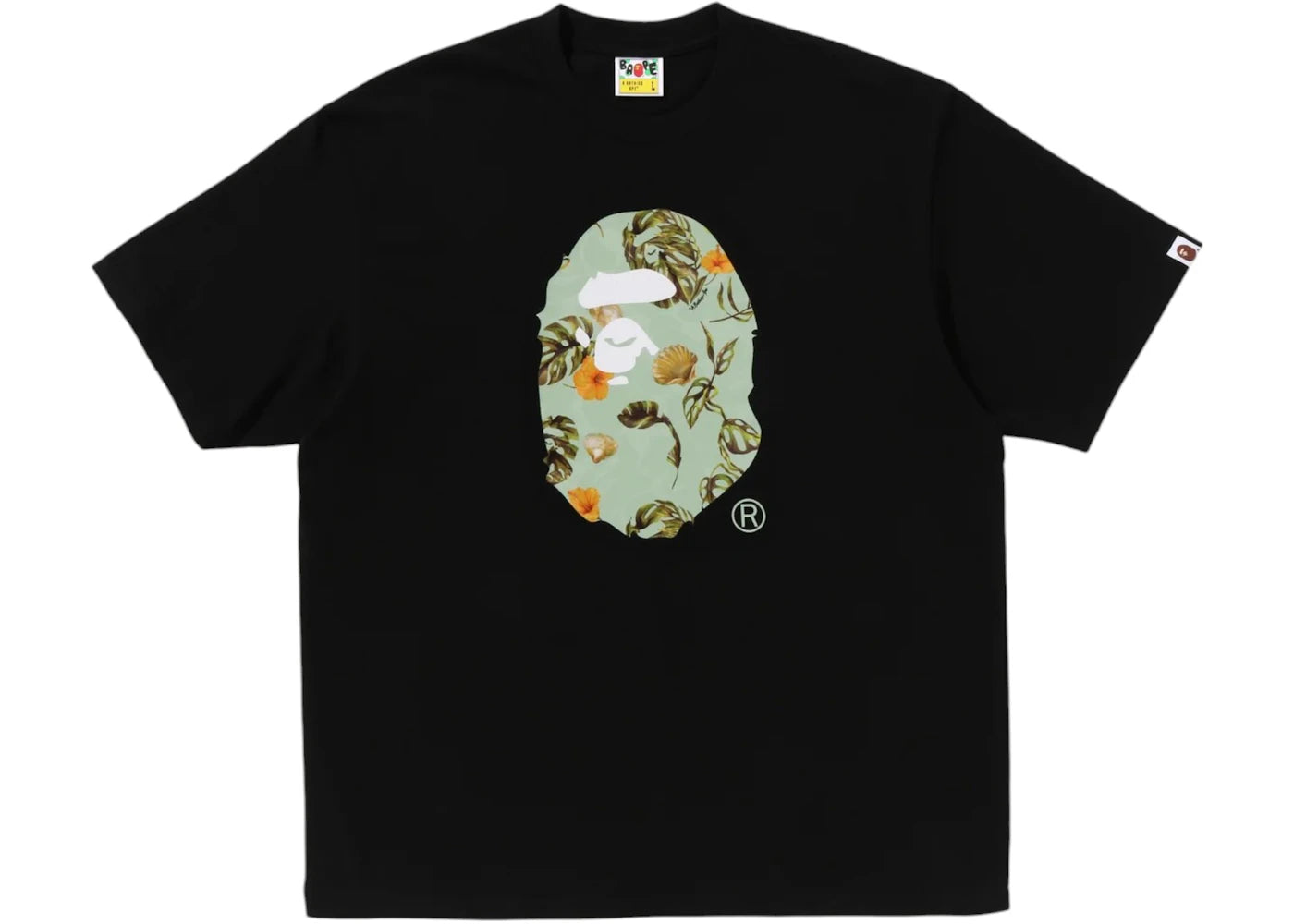 BAPE Vacation Pattern Ape Head Relaxed Fit Tee Black