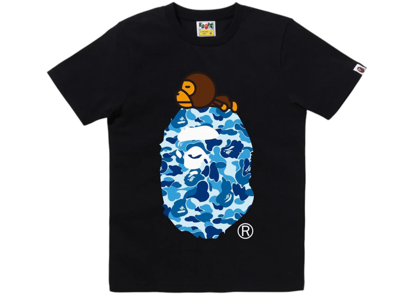 BAPE Women's ABC Camo Milo On Big Ape Tee Black/Blue