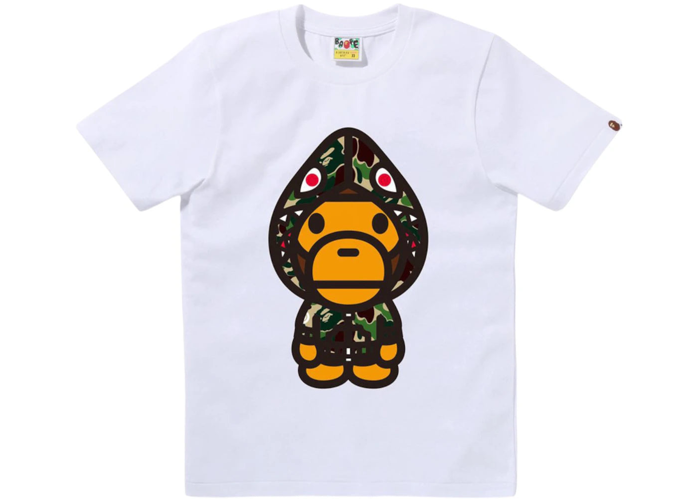 BAPE Women's ABC Camo Shark Hoodie Milo Tee White/Green