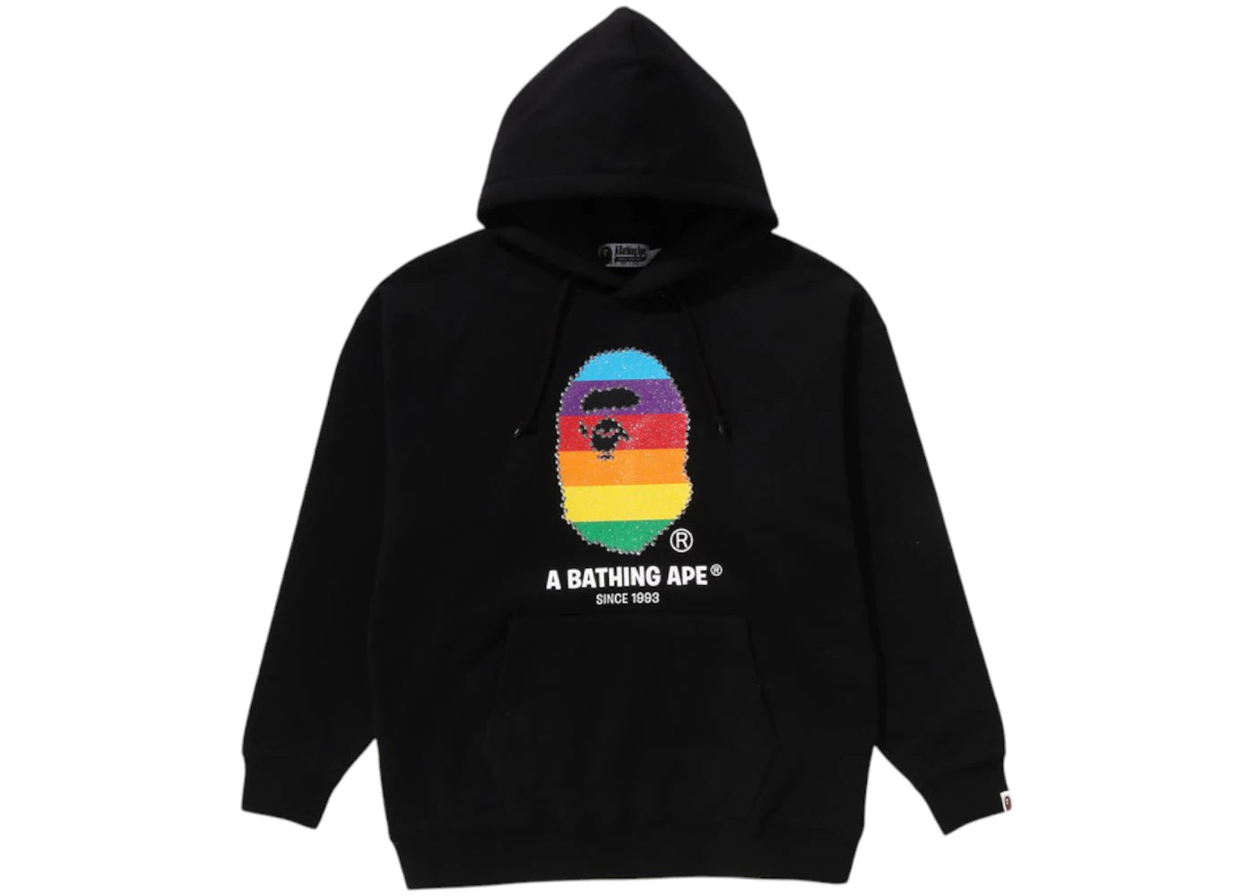 BAPE Women's Crystal Ape Head Oversized Pullover Hoodie Black