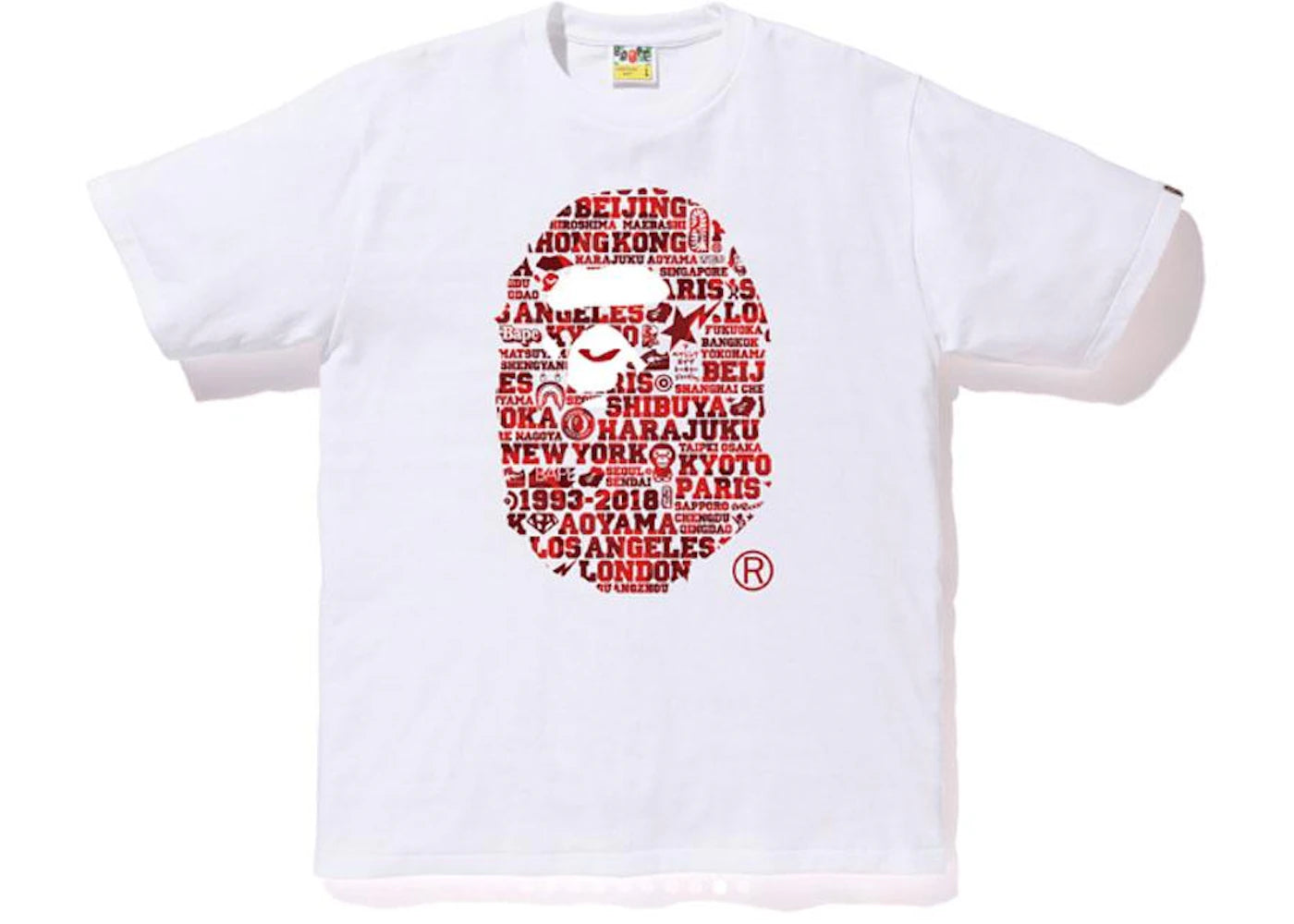 BAPE XXV Anniversary Ape Head Tee White/Red