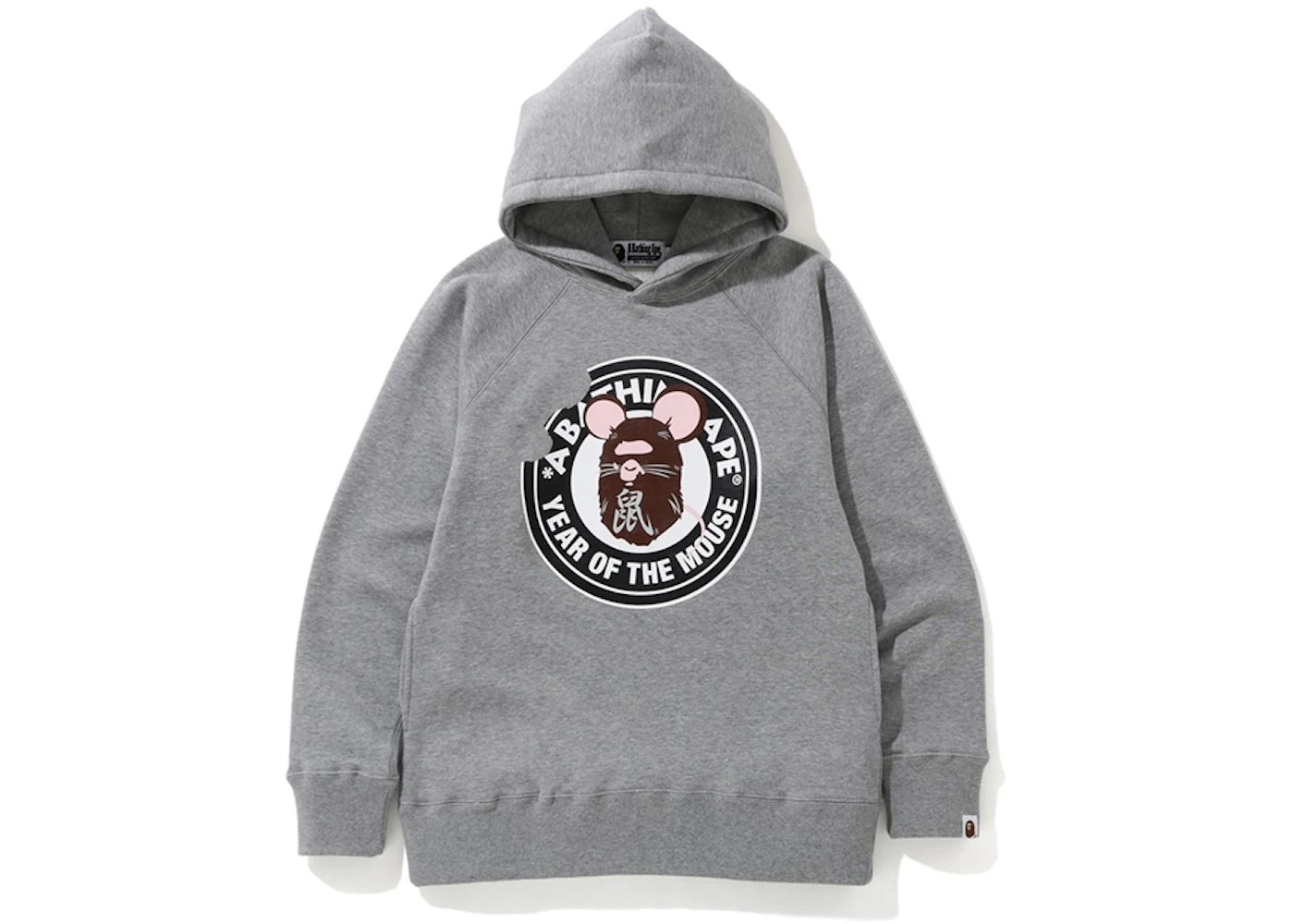 BAPE Year of The Mouse Pullover Hoodie Grey