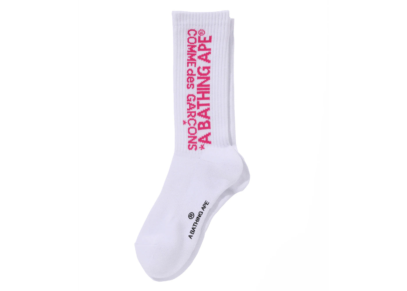 BAPE x Comme des Garcons Logo Socks White