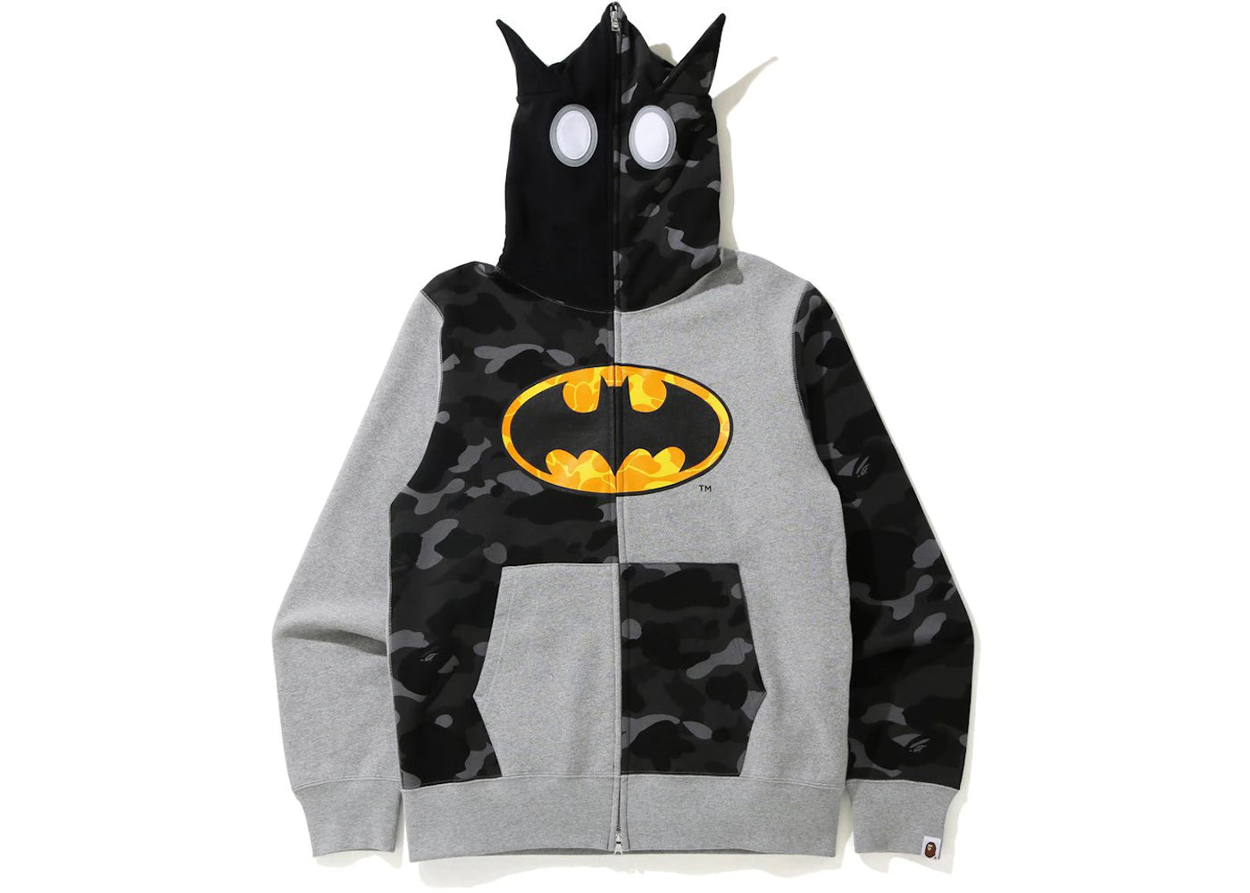 BAPE x DC Batman Full Zip Hoodie Gray