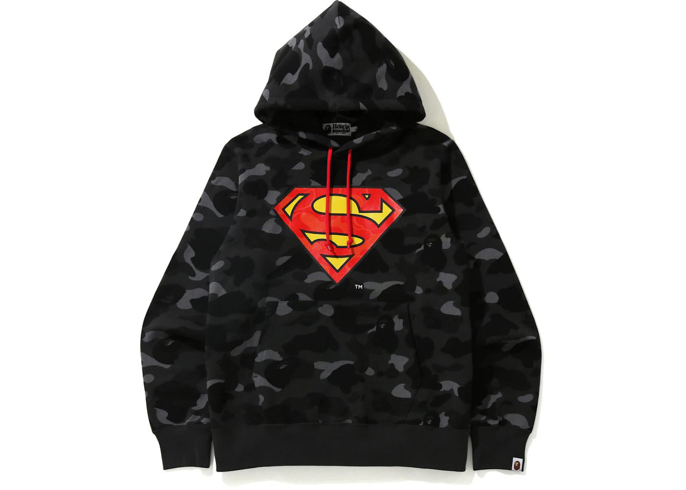BAPE x DC Superman Camo Pullover Hoodie Black
