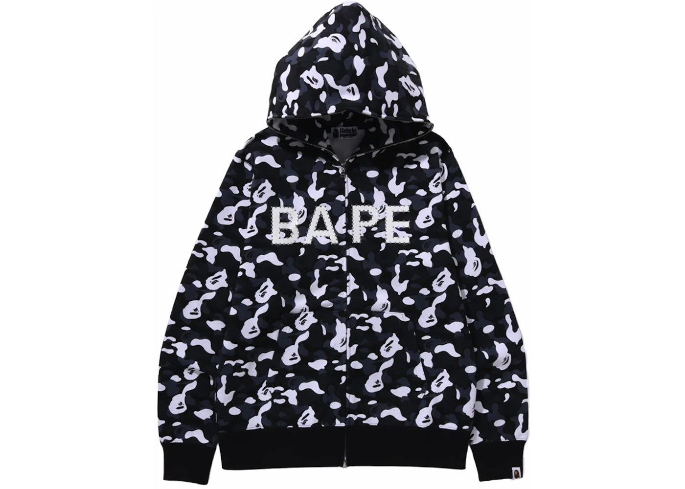 BAPE x DSM Camo Crystal Stone Full Zip Hoodie Black