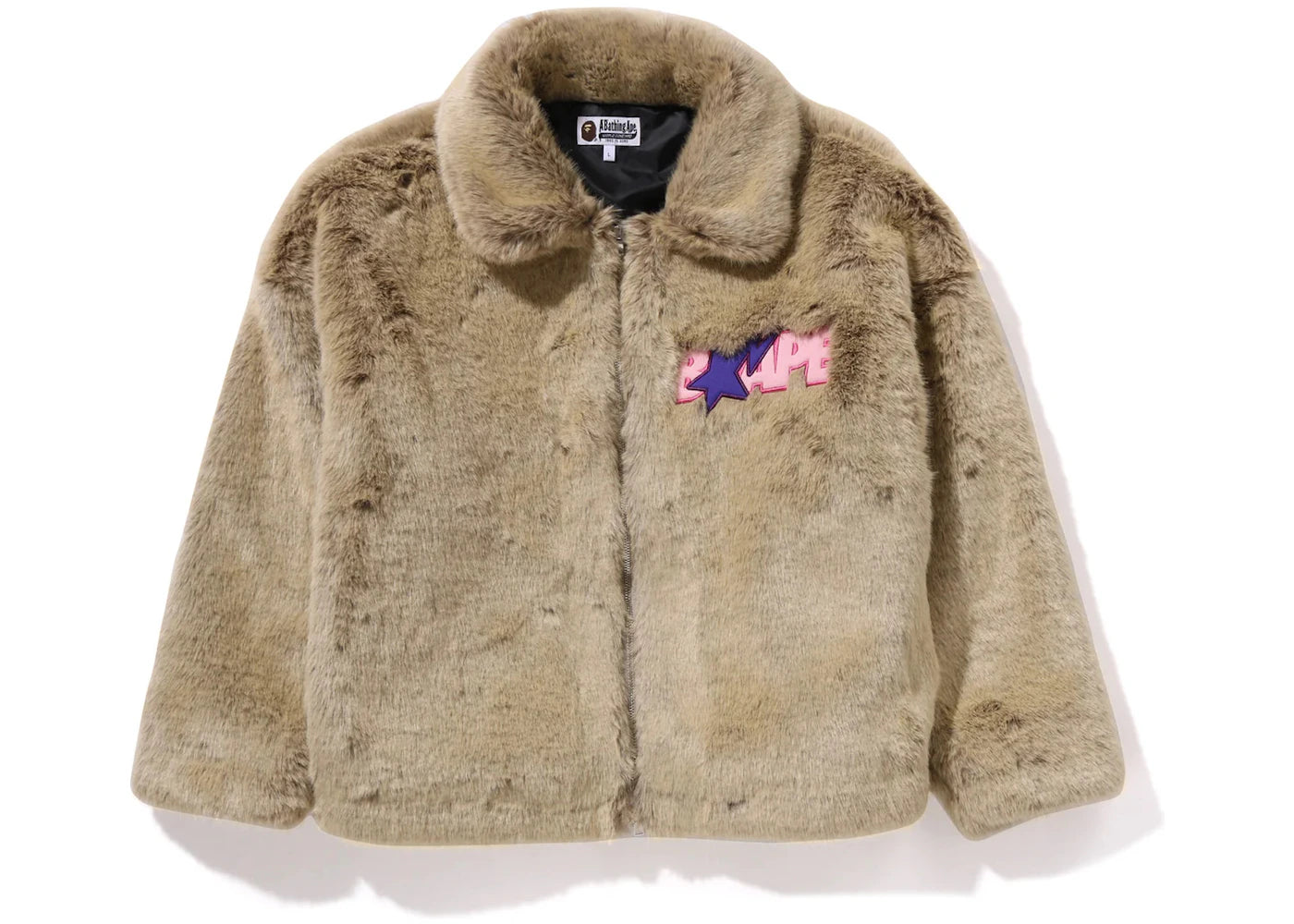 BAPE x Don Toliver Faux Fur Jacket Beige