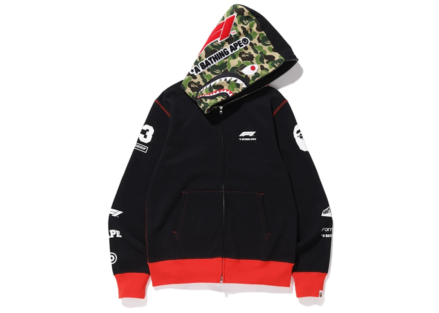 BAPE x F1 Shark Full Zip Hoodie Black