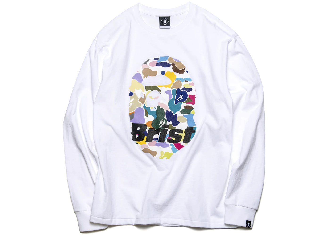 BAPE x F.C.R.B. Ape Head L/S Tee White
