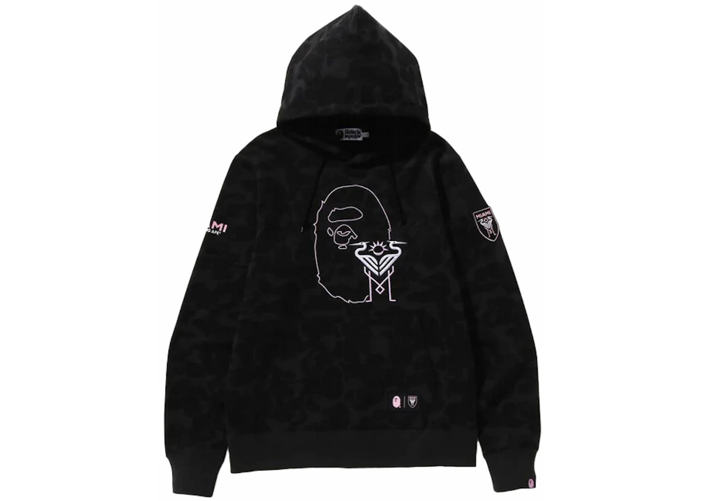 BAPE x Inter Miami CF Camo Pullover Hoodie Black