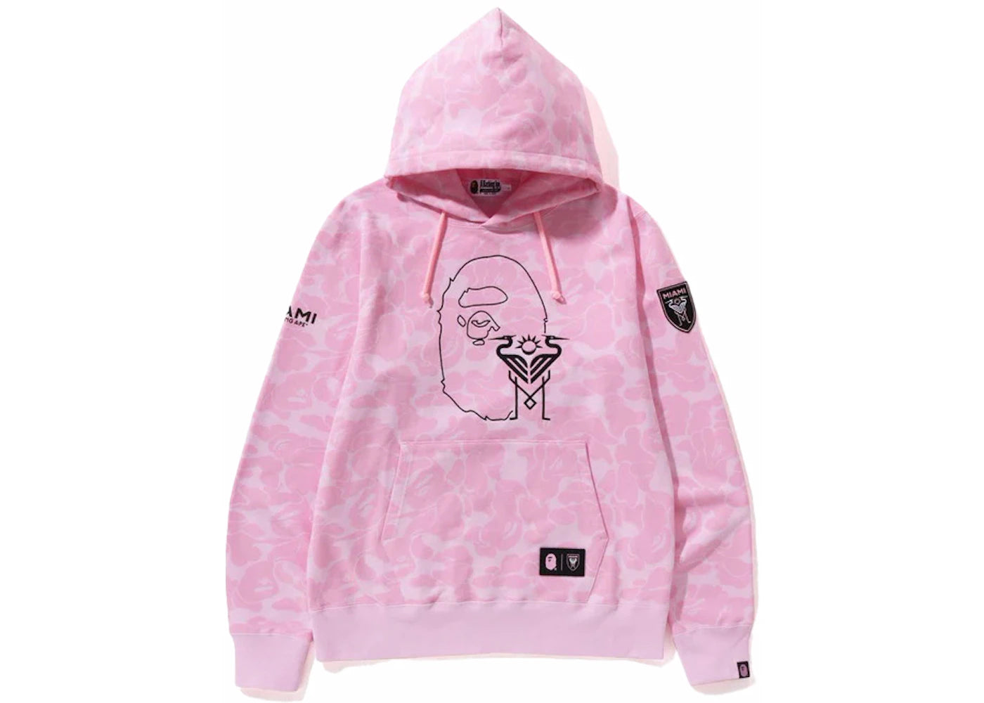 BAPE x Inter Miami CF Camo Pullover Hoodie Pink