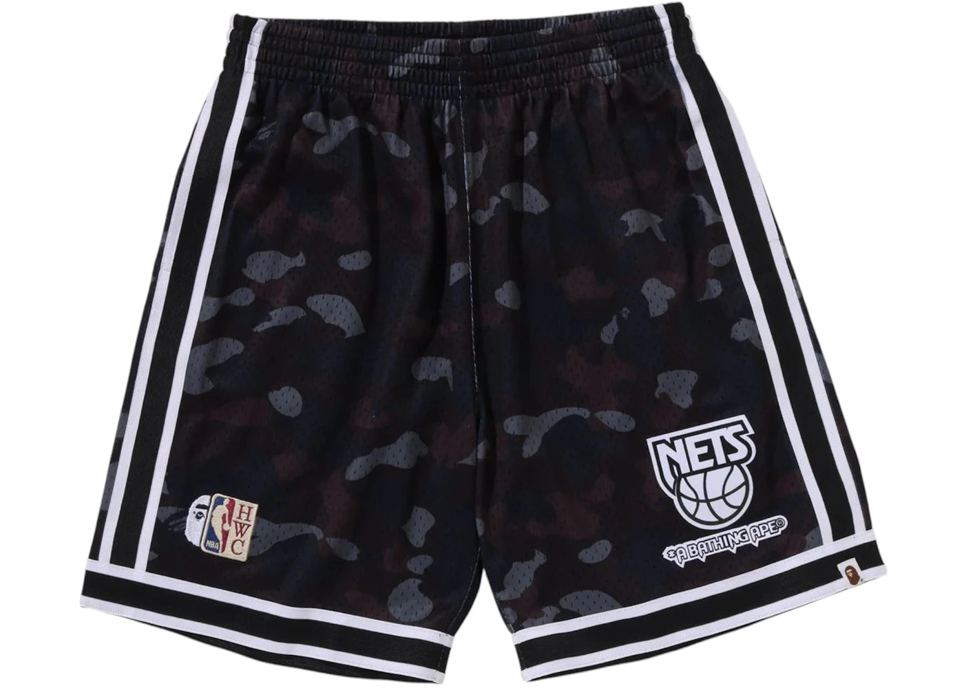 BAPE x Mitchell & Ness NBA New Jersey Nets Swingman Shorts Black