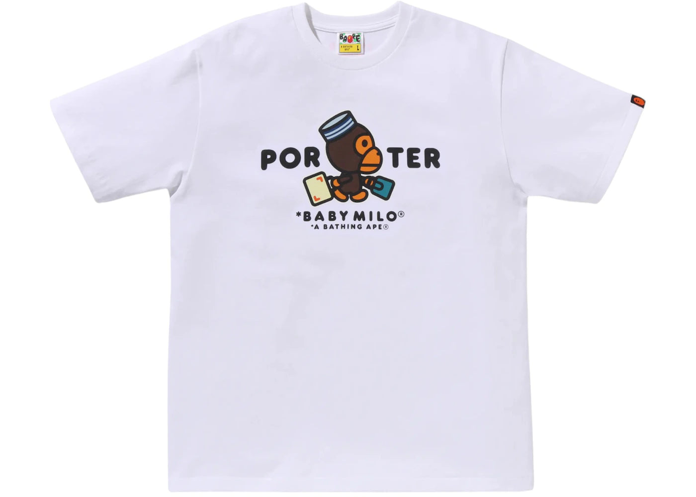 BAPE x Porter Stand Milo Tee White