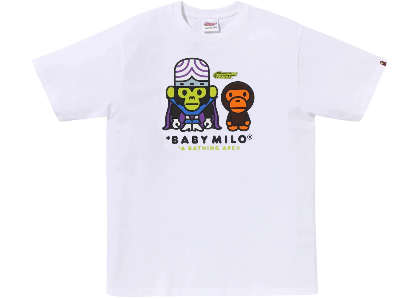 BAPE x Power Puff Girls Baby Milo Mojo Jojo Tee White