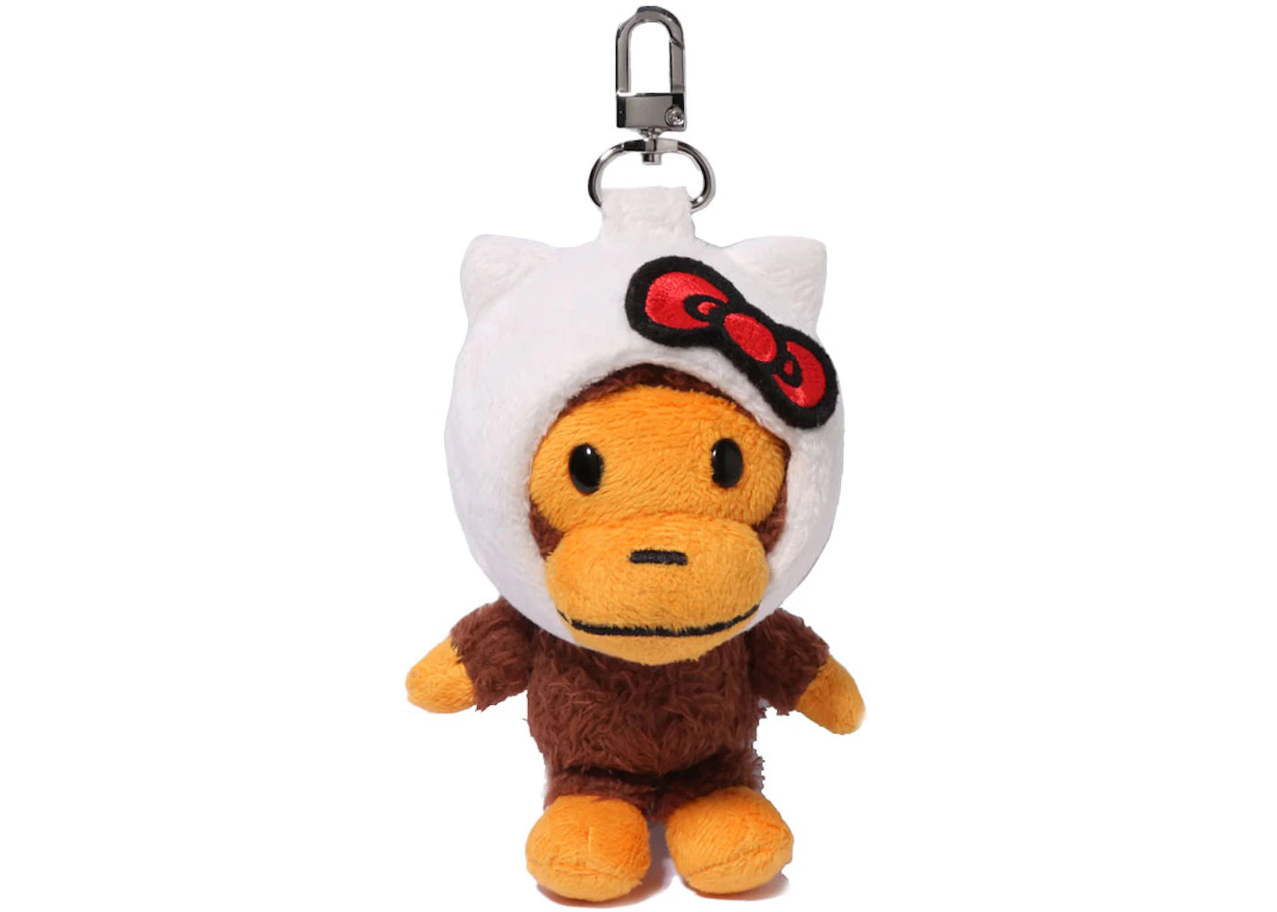 BAPE x Sanrio Characters Hello Kitty Baby Milo Plush Doll Keychain White