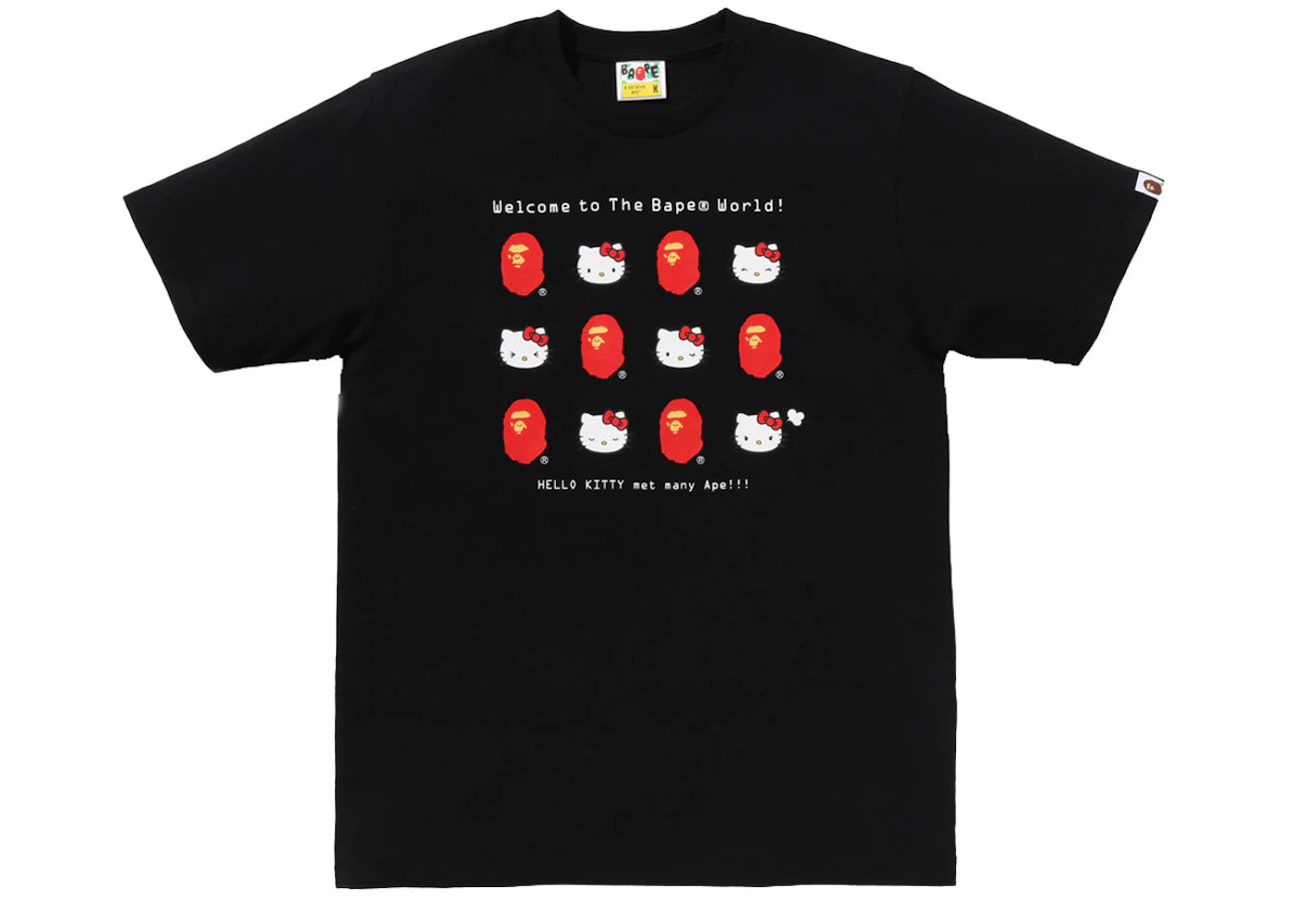 BAPE x Sanrio Characters Hello Kitty Welcome To The Bape World Tee (Ladies) Black