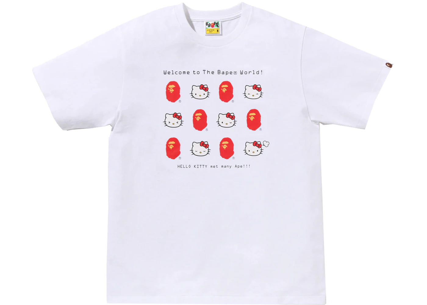 BAPE x Sanrio Characters Hello Kitty Welcome To The Bape World Tee (Ladies) White