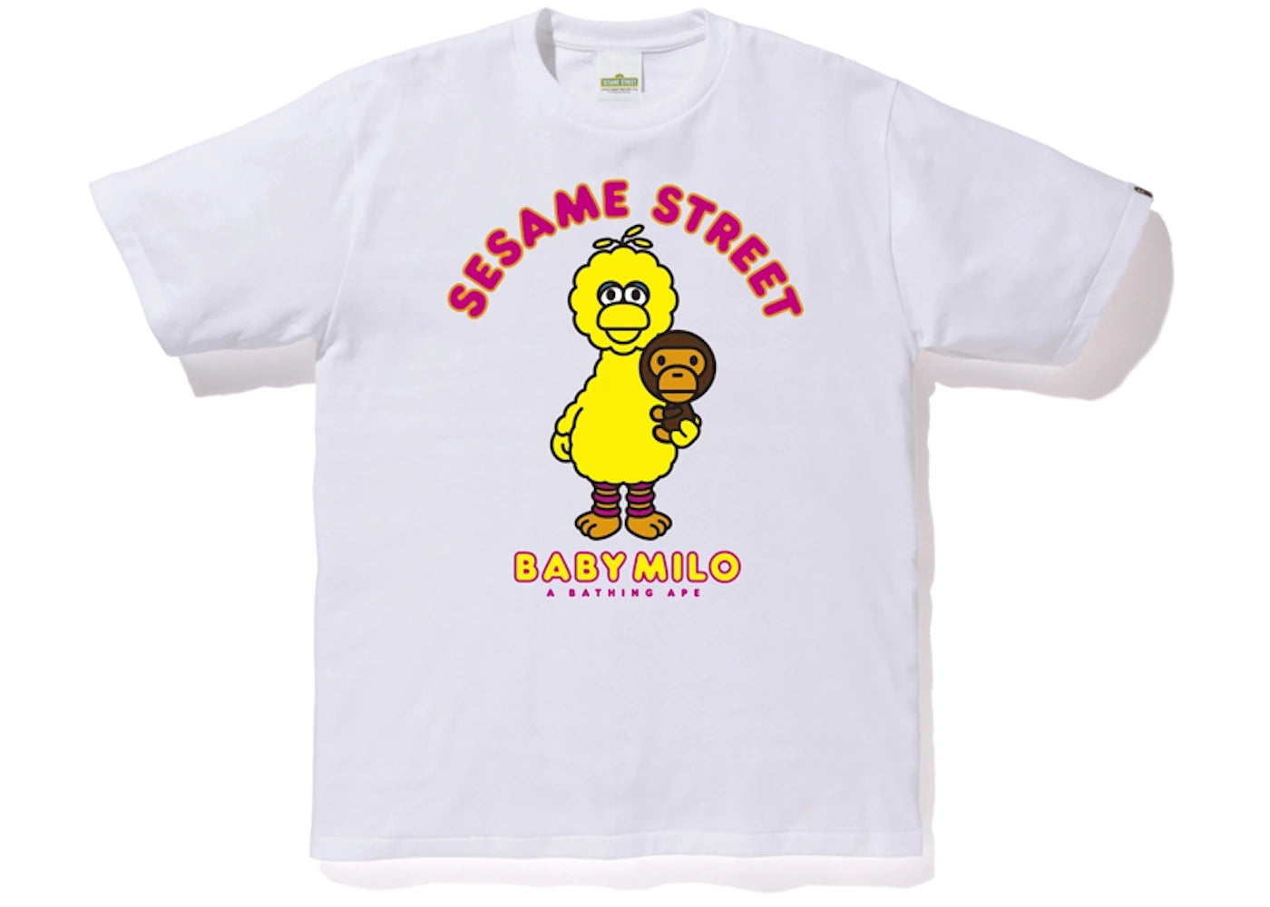 BAPE x Sesame Street Milo & Big Bird Tee White