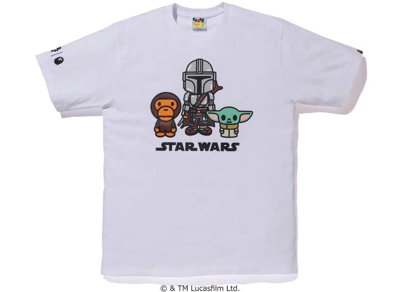 BAPE x Star Wars The Child Mandalorian Baby Milo Tee White