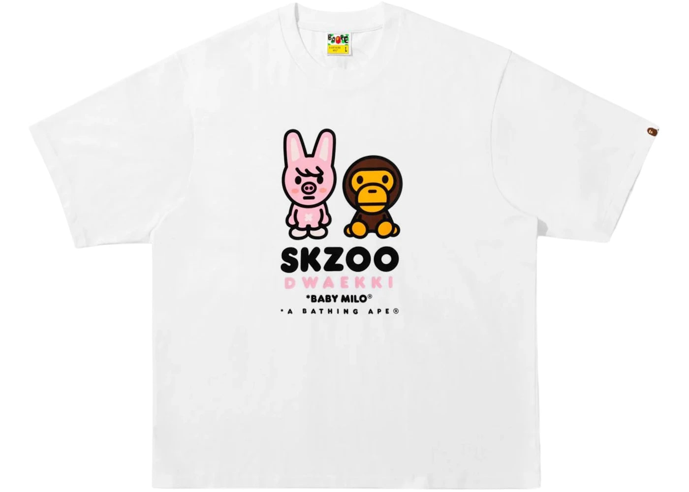 BAPE x Stray Kids Dwaekki Baby Milo Tee White