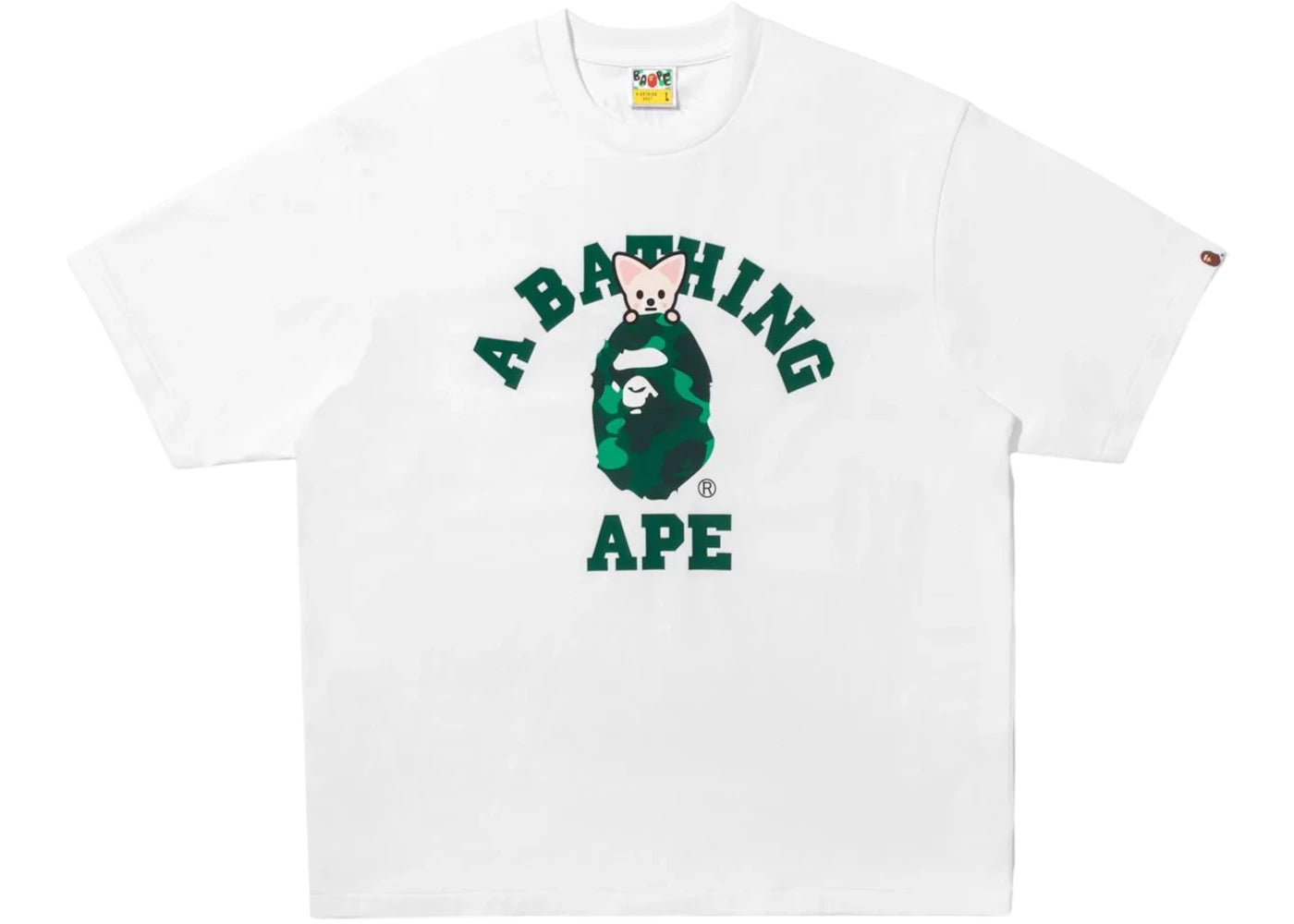BAPE x Stray Kids Foxi.Ny College Tee White