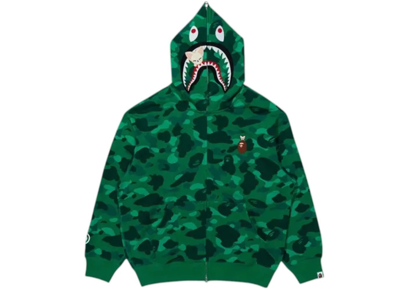 BAPE x Stray Kids In Shark Full Zip Hoodie Green
