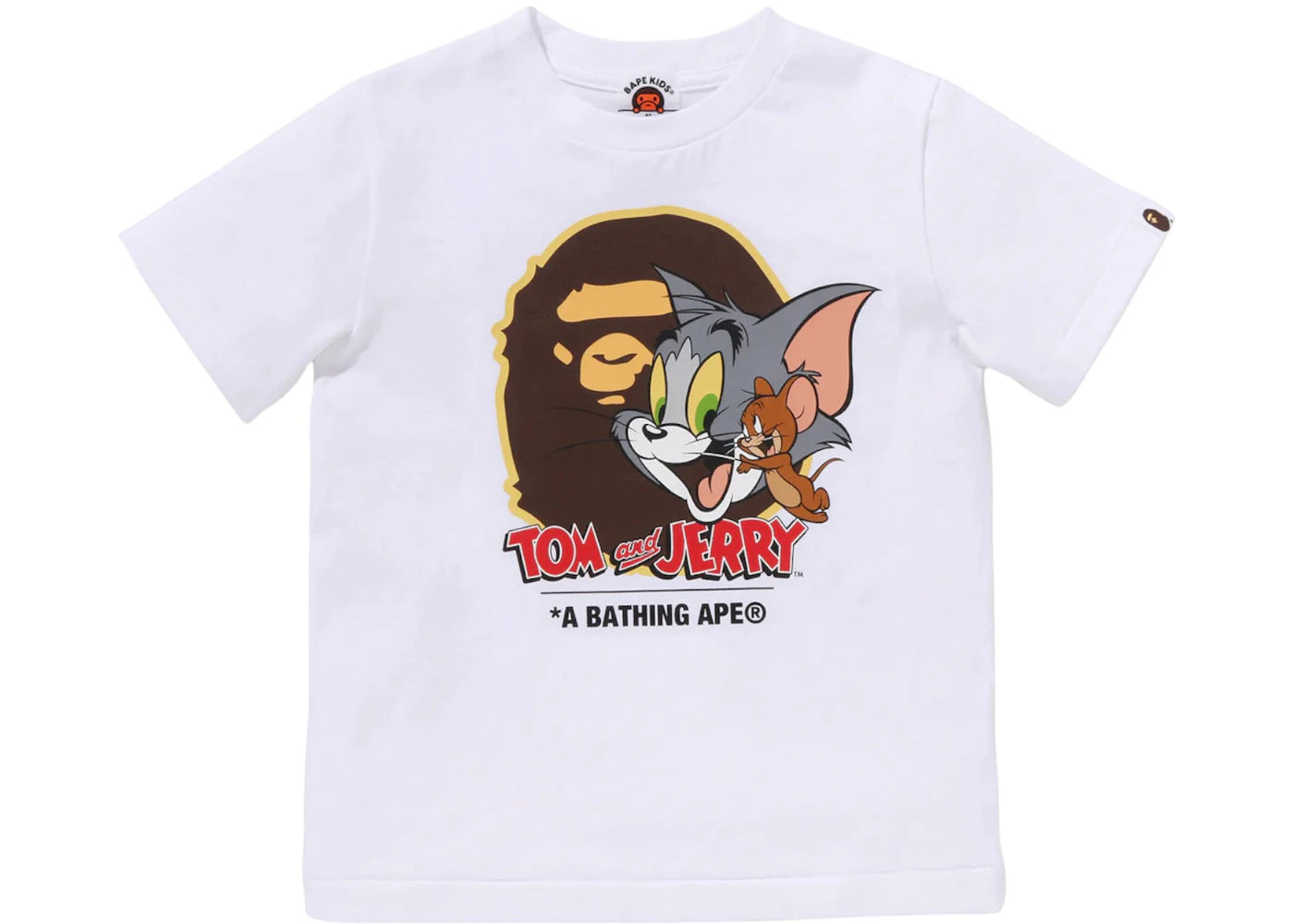 BAPE x Tom And Jerry Kids 85th Ape Head I Tee White