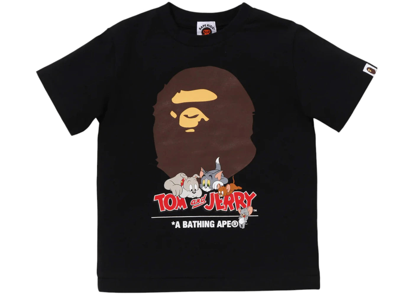 BAPE x Tom And Jerry Kids 85th Ape Head II Tee Black