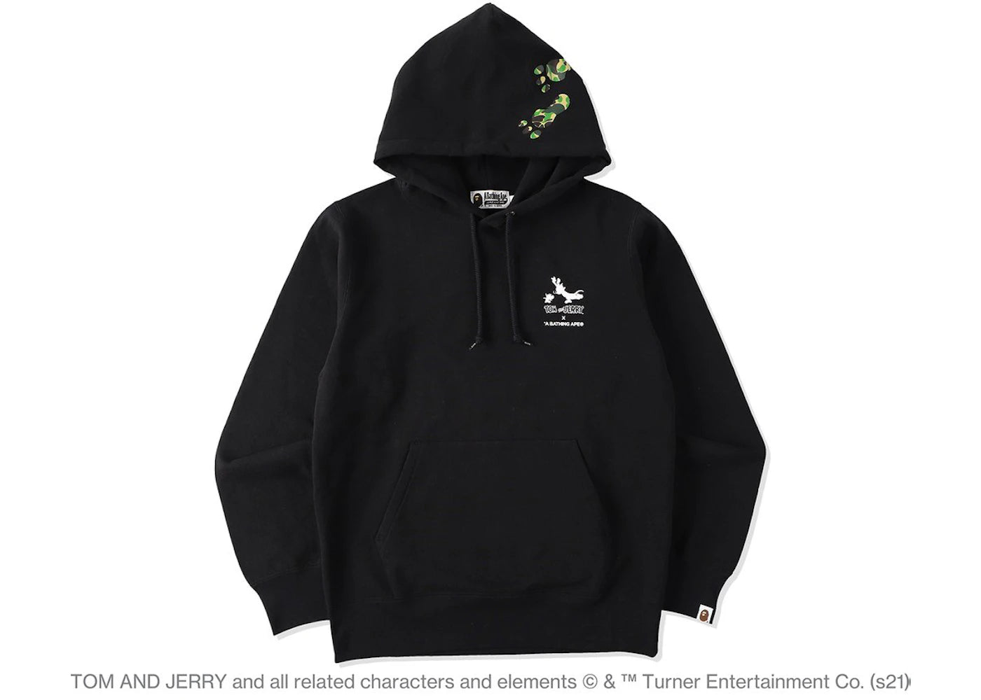 BAPE x Tom and Jerry Footprints Pullover Hoodie Black