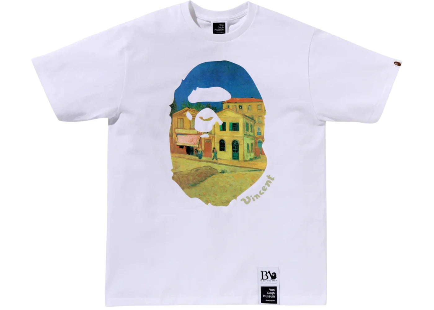 BAPE x Van Gogh Museum Ape Head Canvas Art III Tee White