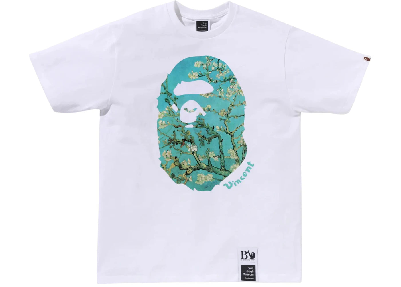 BAPE x Van Gogh Museum Ape Head Canvas Art VI Tee White