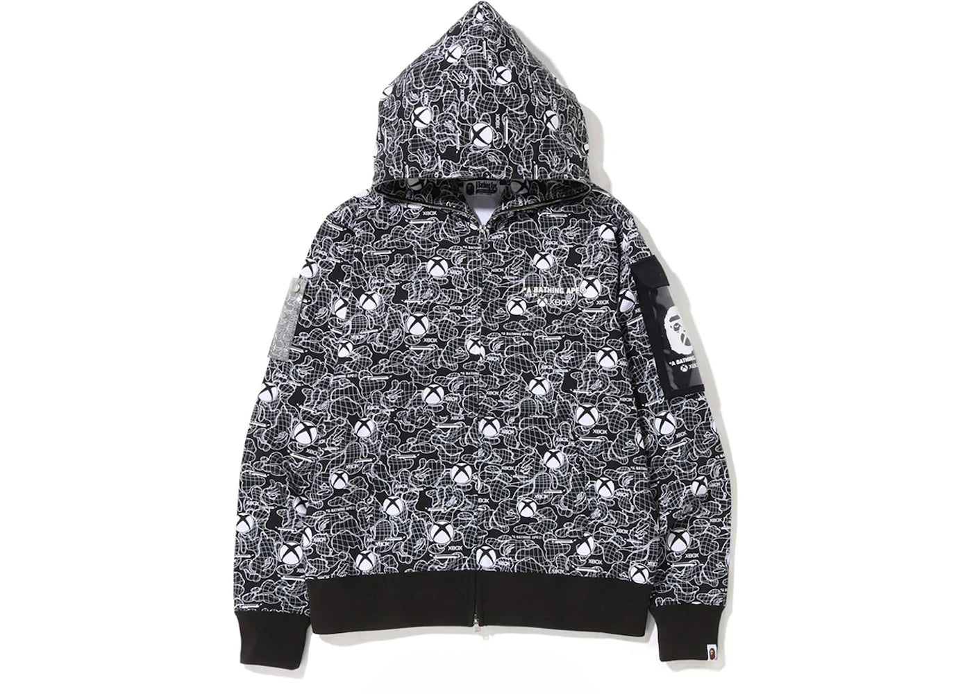BAPE x Xbox Camo Full Zip Hoodie Black