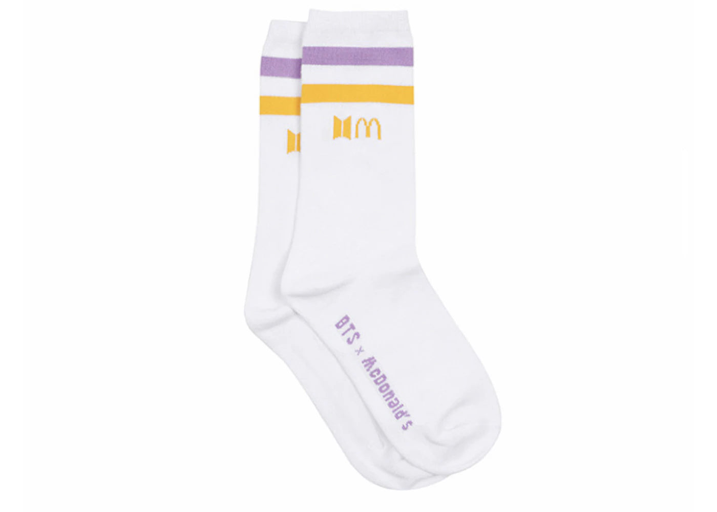 BTS x Mcdonald's Logo Stripe Socks White