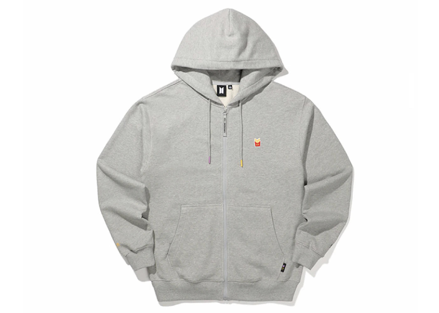 BTS x Mcdonald's Logo Zip Up Hoodie Grey