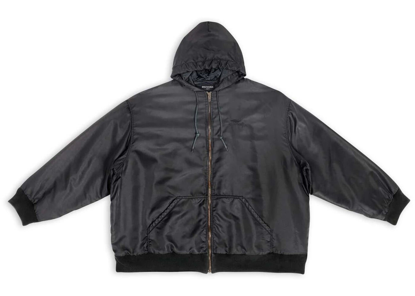 Balenciaga 3B Sports Icon Padded Zip-Up Hoodie Black