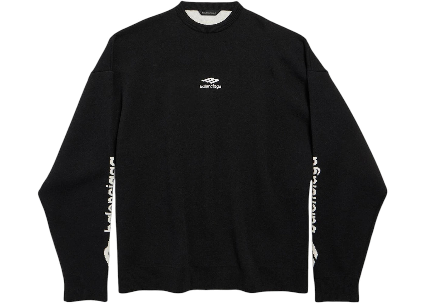 Balenciaga 3B Sports Icon Ski Crewneck Black/White