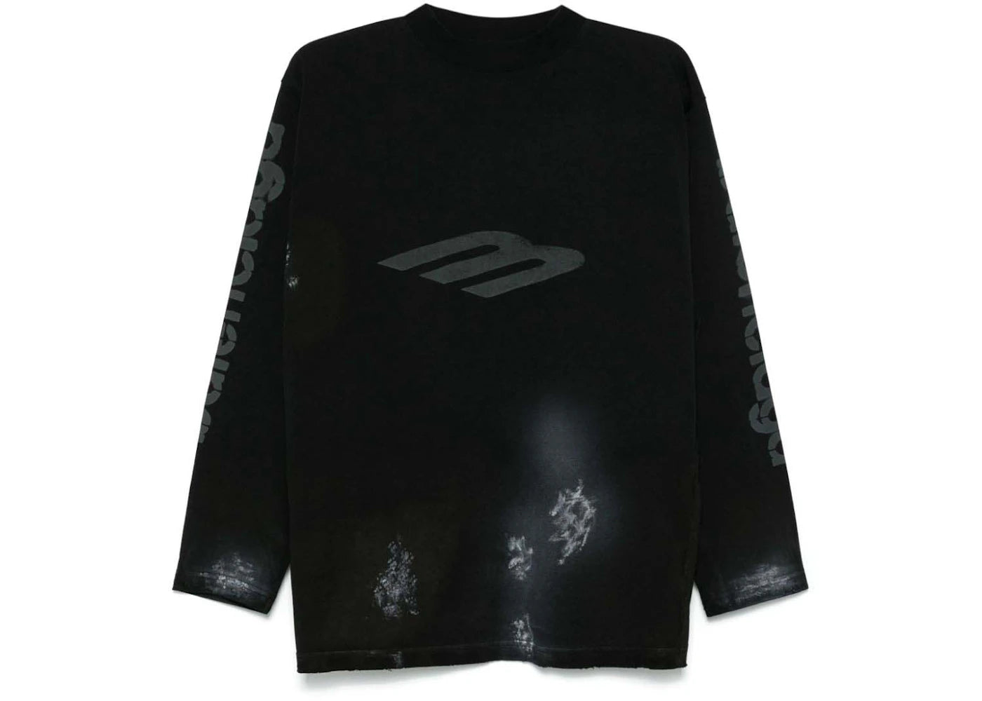 Balenciaga 3B Stencil Vintage Jersey T-Shirt Faded Black