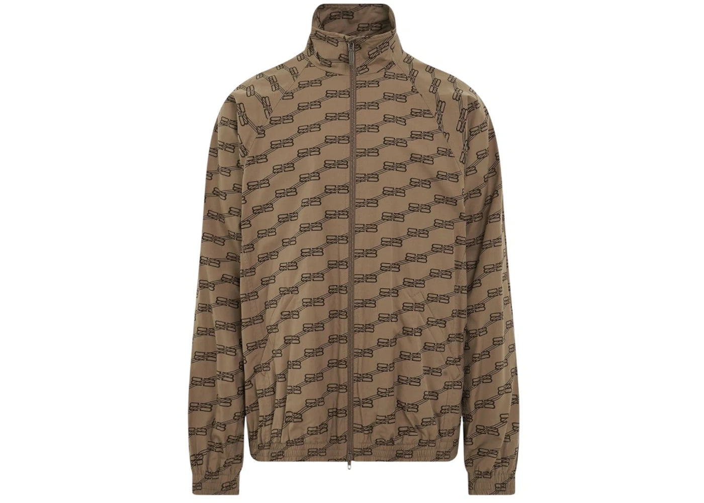 Balenciaga All-Over BB Monogram Tracksuit Jacket Beige / Brown