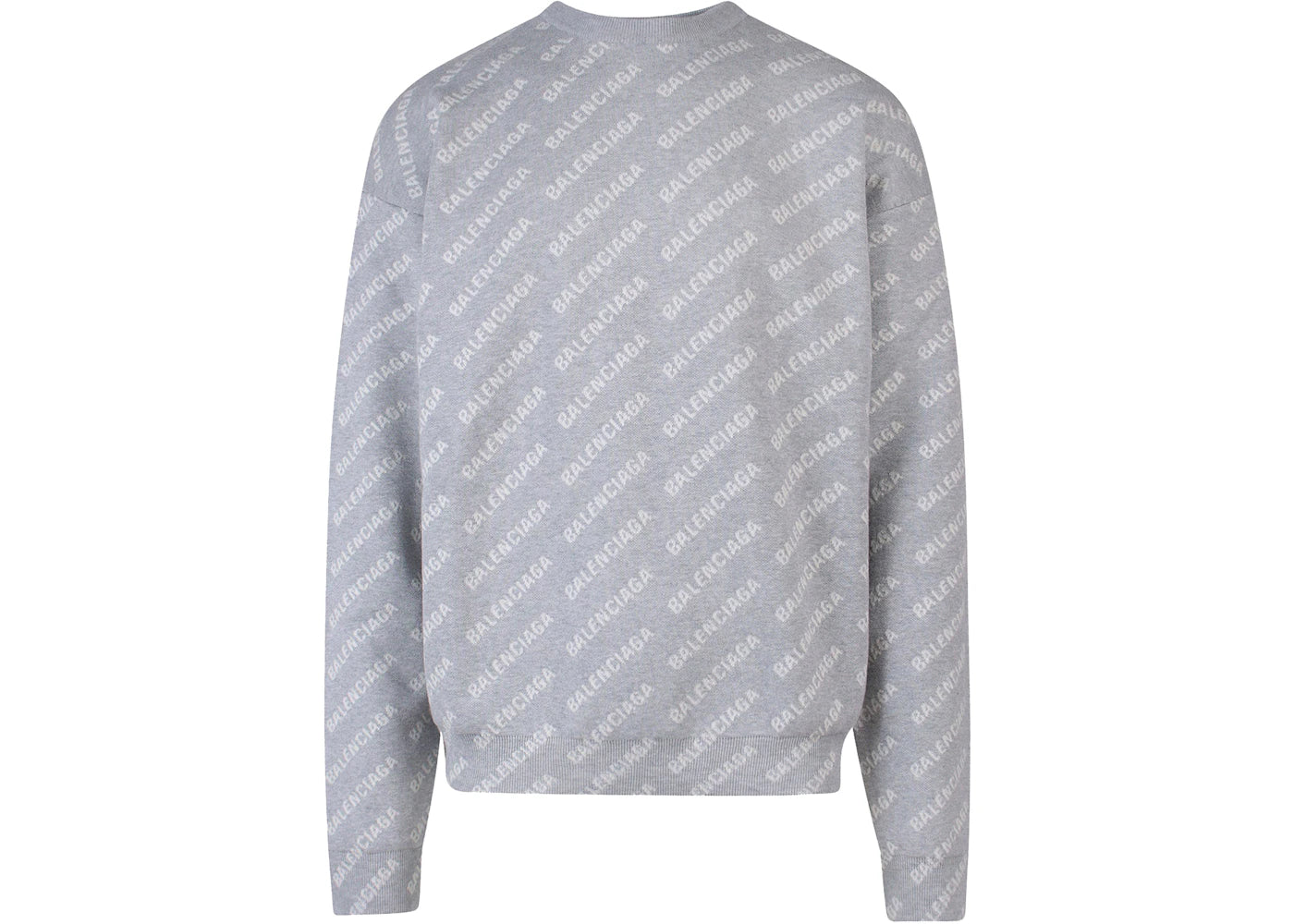 Balenciaga All-Over Logo Knitwear Sweater Grey